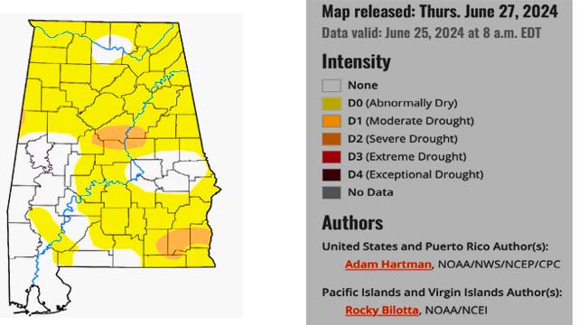 Alabama Summer Rainfall Status Current Conditions and Outlook