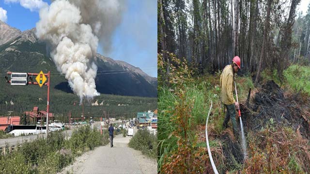 Denali National Park entrance is under attack by a fast spreading wildfire