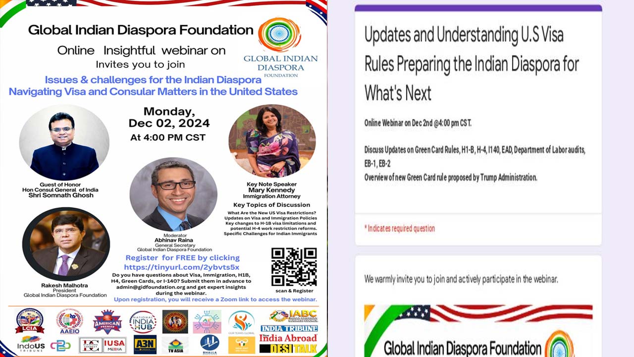 Global Indian Diaspora Webinar to Address US Visa and Immigration Policy