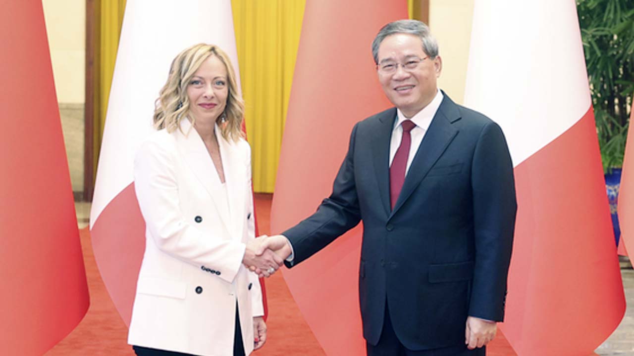 Li Qiang and Italian Prime Minister Giorgia Meloni Discuss Future Cooperation