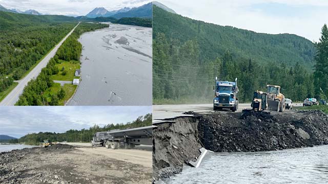 Matanuska River Erosion Forces Partial Closure of Glenn Highway