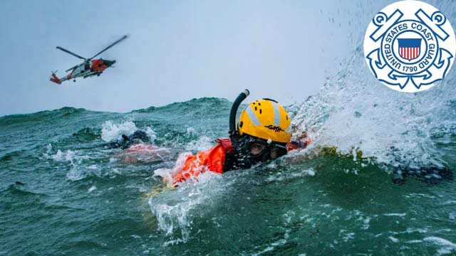 Coast Guard Helicopter Rescues 5 Boaters Found Clinging to a Cooler in Lake Erie