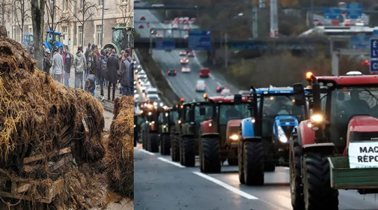Tractors once again took to the streets of Paris.
