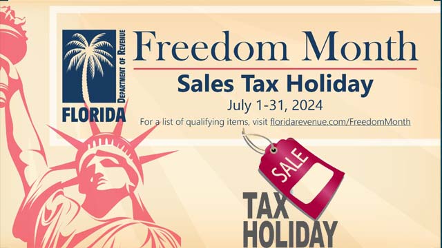 Items Eligible for Savings During Florida Freedom Month Sales Tax Holiday