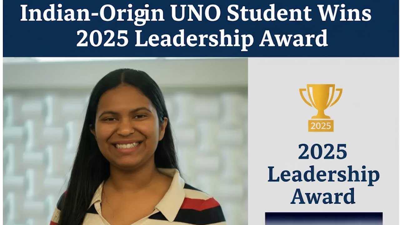 Indian-Origin UNO Student Wins 2025 Leadership Award for Impact
