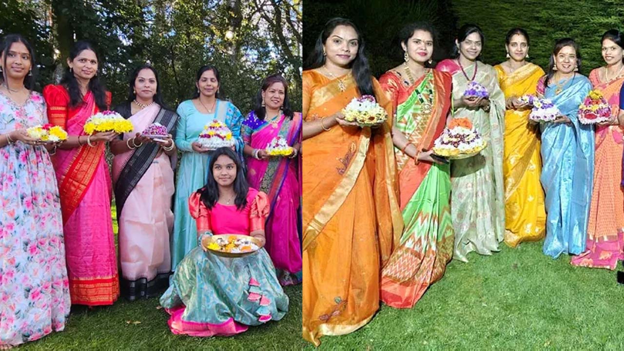 Telugu Community Brings Bathukamma Festival In Glasgow