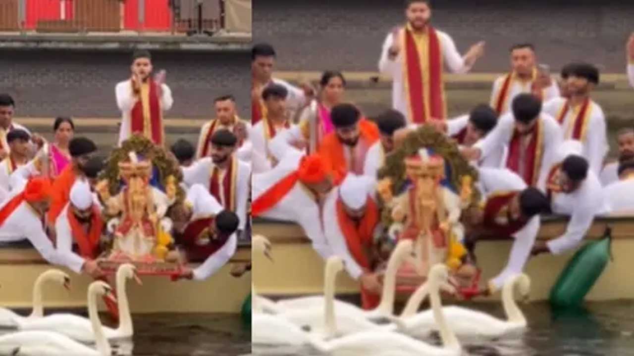 Ganesh Visarjan in UK River Sparks Online Debate: Viral Video Divides Netizens