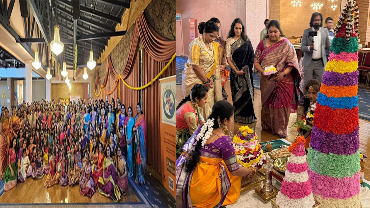 Glasgows Mother Earth Hindu Temple Hosts Vibrant Bathukamma Celebrations