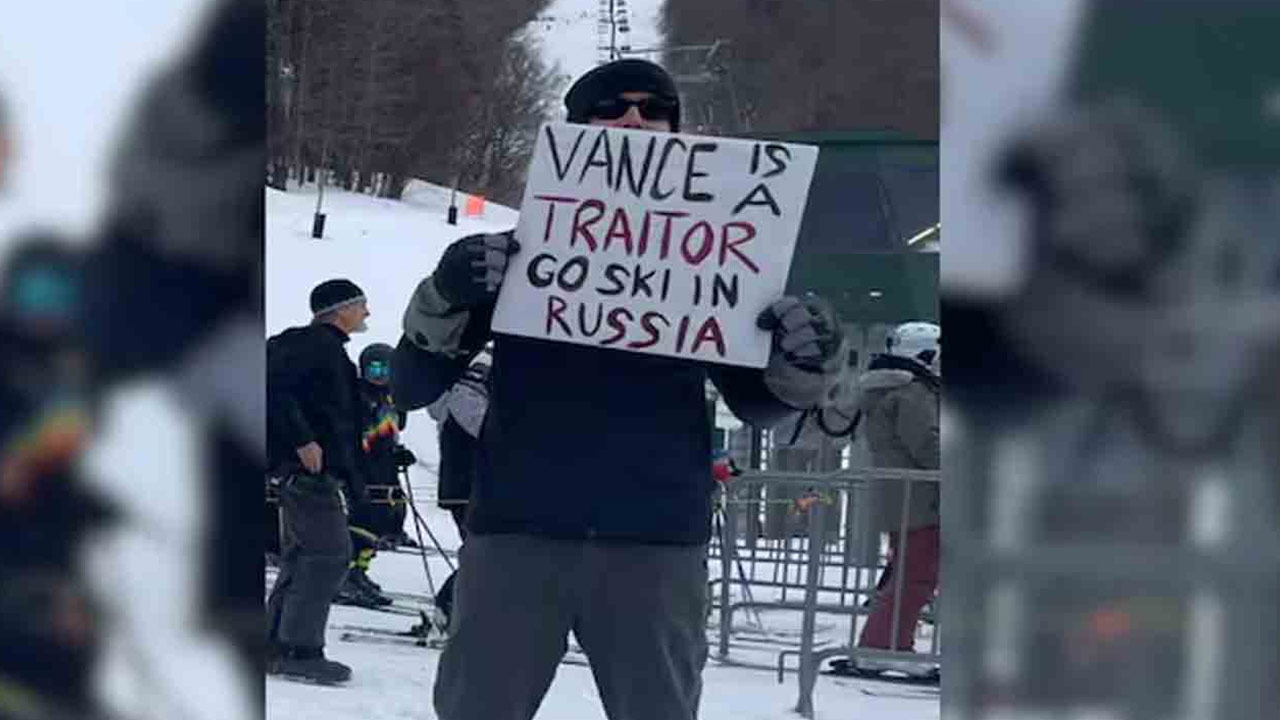 JD Vance Faces Pro-Ukraine Protests During Vermont Ski Holiday