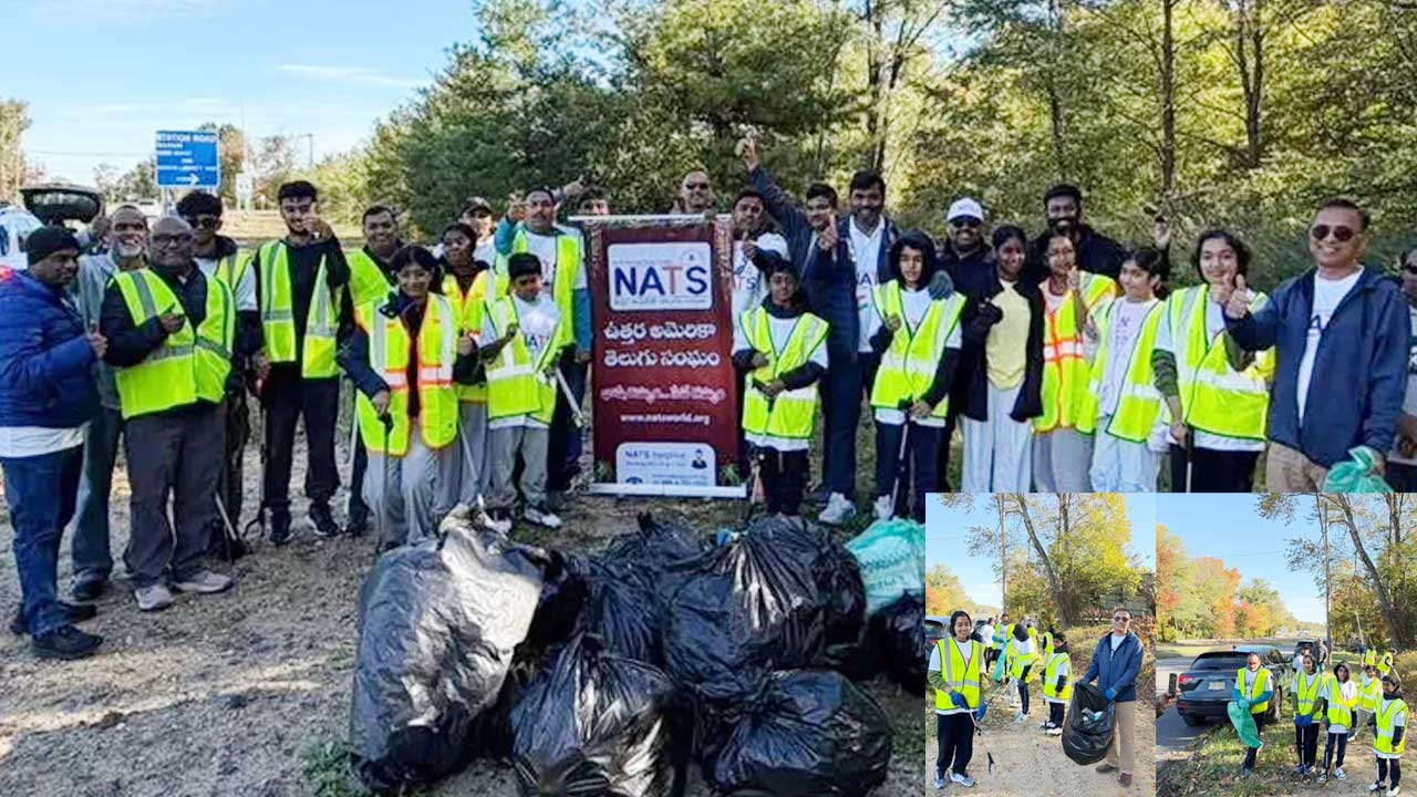 NATS Members and Telugu Students Lead Highway Cleanup in New Jersey
