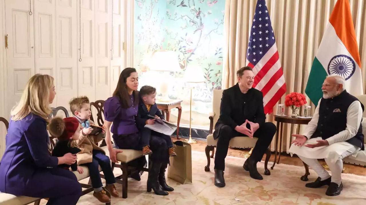 PM Modi Gifts Books to Elon Musk Children During U.S. Visit