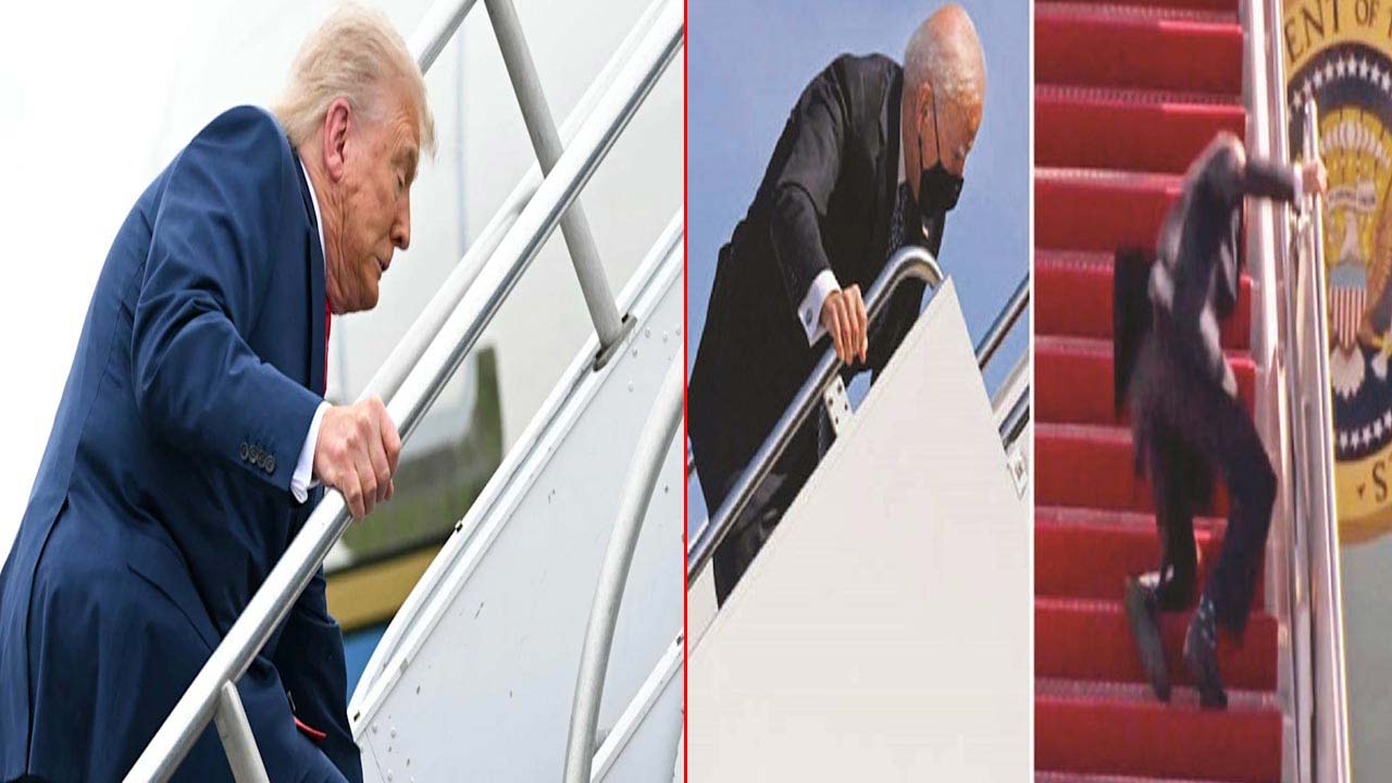 Donald Trump Trips On Air Force One Steps, Internet Calls It Karma