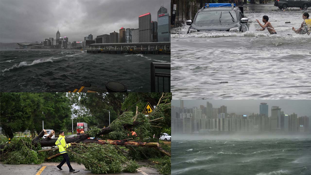 Typhoon Wipha Hits Hong Kong