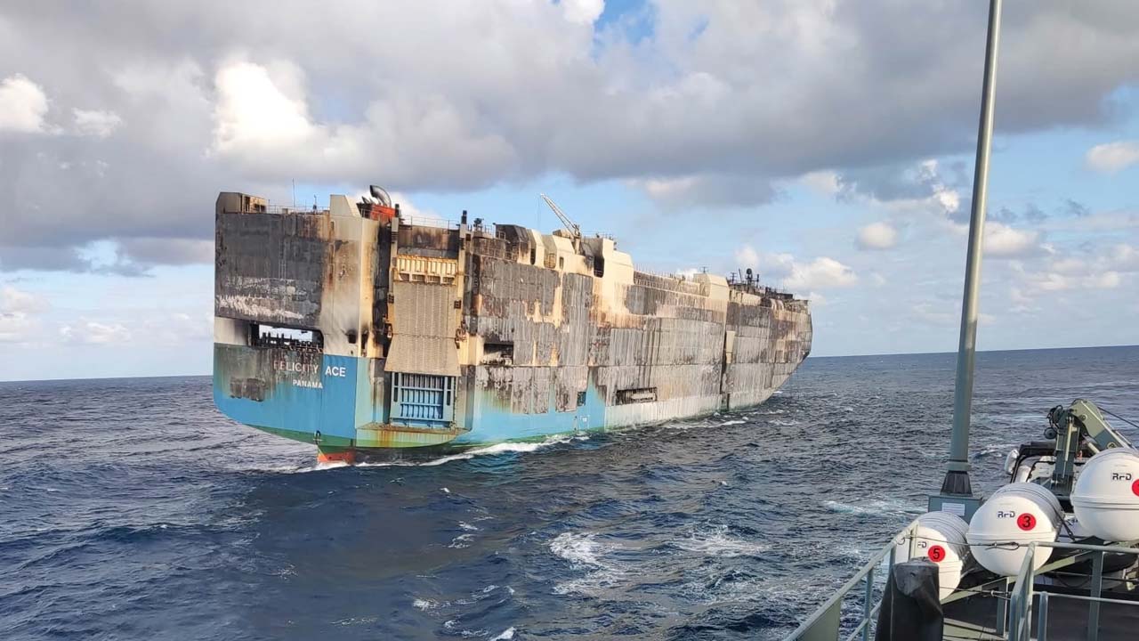 3,000 Vehicle Cargo Ship Sinks In Pacific Weeks After Blaze