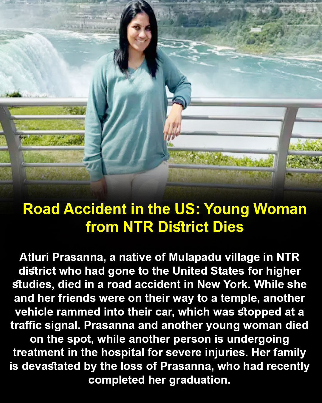 Telugu Student from NTR District Dies in New York Road Accident 